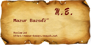 Mazur Bazsó névjegykártya